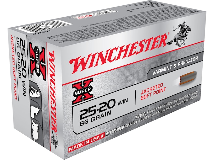 Get Winchester Super X 25-20 WCF Ammo 86 Grain Jacketed Soft Point Box of 50 Online