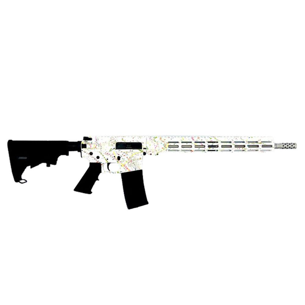 Great Lakes AR-15 “Saved By the Splatter” Rifle .223 Wylde 30rd Magazine 16″ Barrel White/Stainless Steel